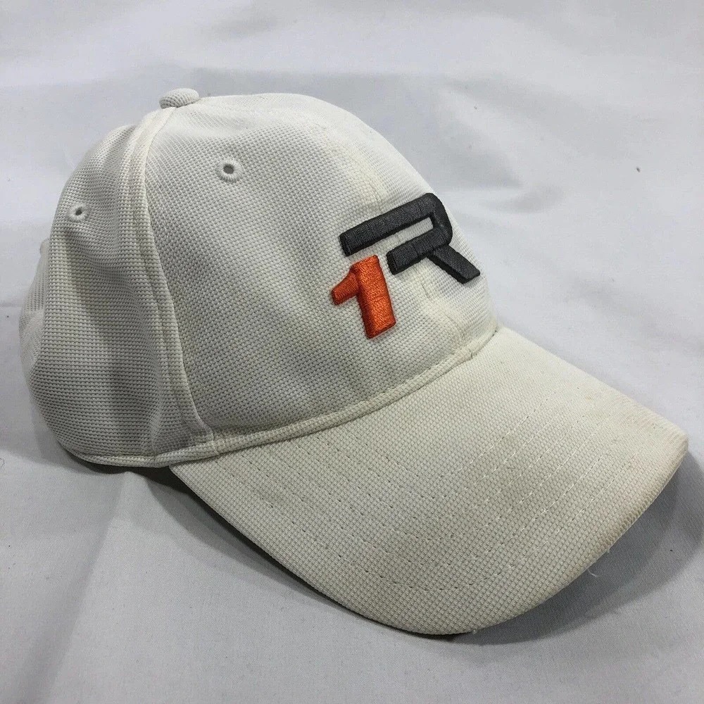 TaylorMade 1R Golf Hat White Embordered Baseball Cap Adjustable Polyester OSFM